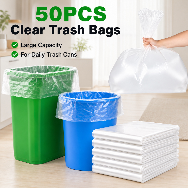 50PCS Clear Trash Bags Large C - Commercial Kitchen Bin 评论和价格